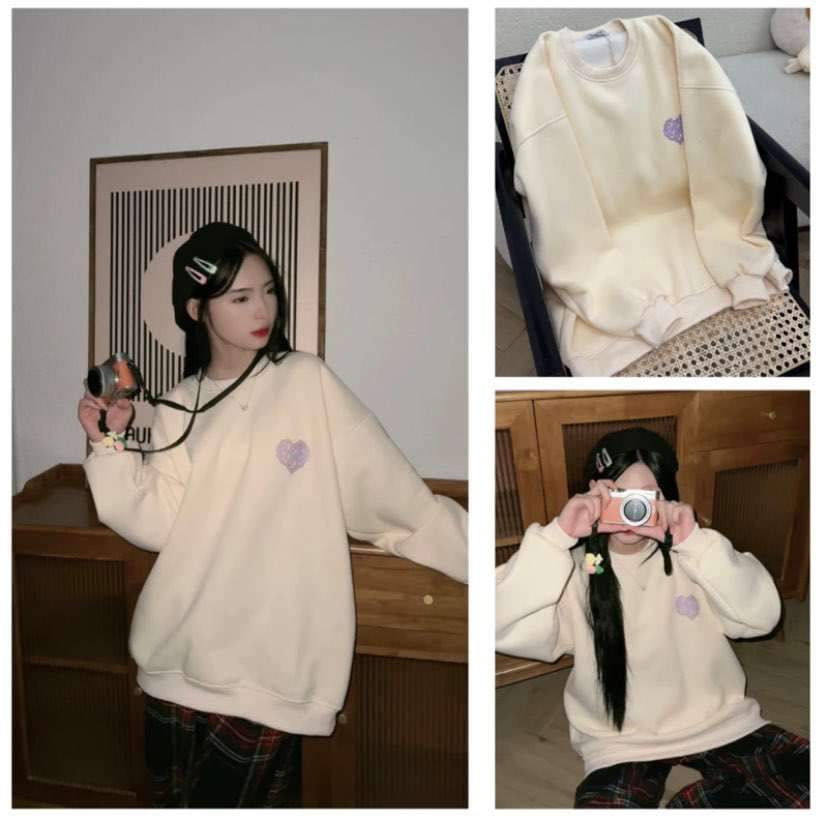 Sweater nỉ bông tym tím